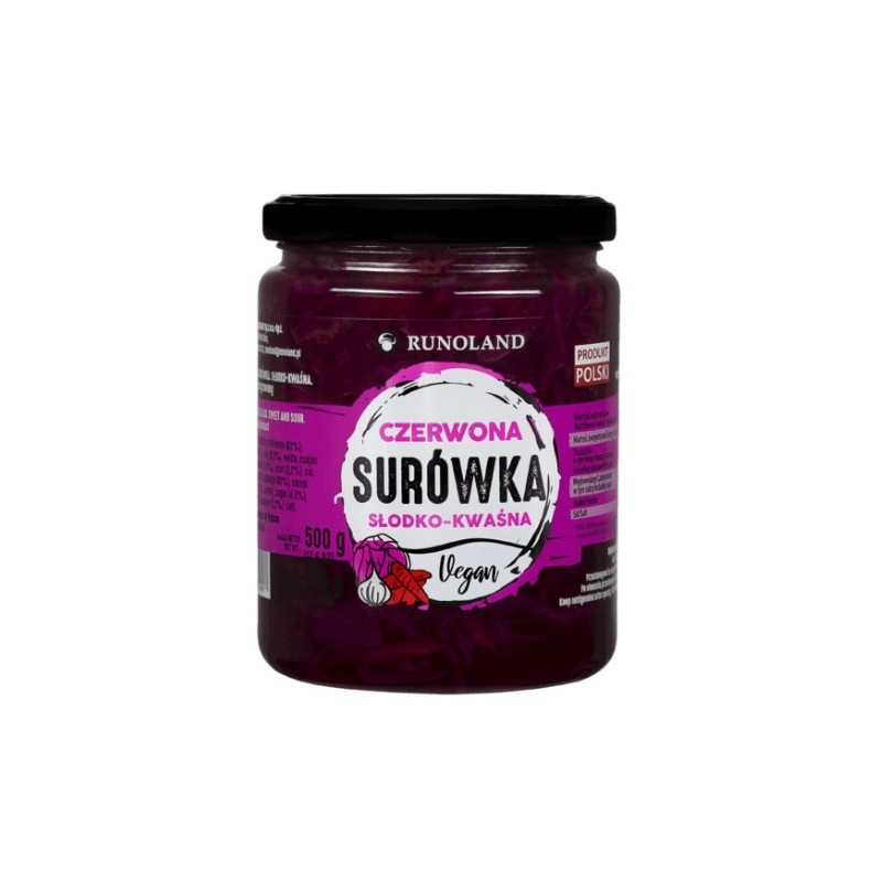 Runoland SURÓWKA CZERWONA vegan słodko kwaśna MODRA KAPUSTA