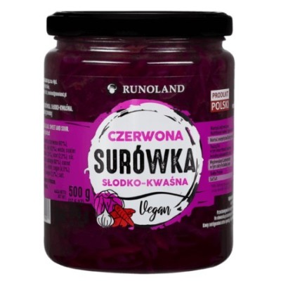 Runoland SURÓWKA CZERWONA vegan słodko kwaśna MODRA KAPUSTA