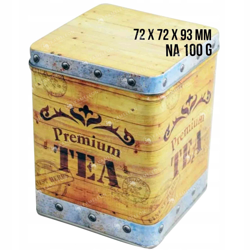 PUSZKA METALOWA na herbatę PREMIUM TEA urocza 100g