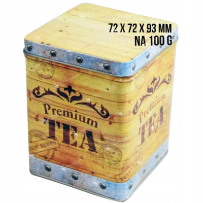 PUSZKA METALOWA na herbatę PREMIUM TEA urocza 100g