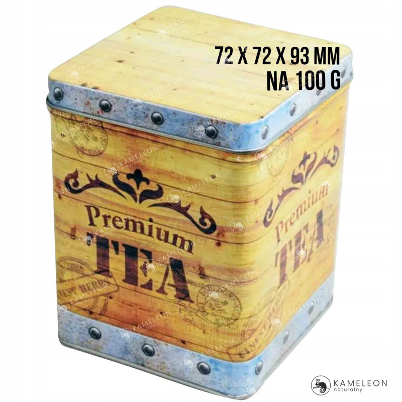 PUSZKA METALOWA na herbatę PREMIUM TEA urocza 100g