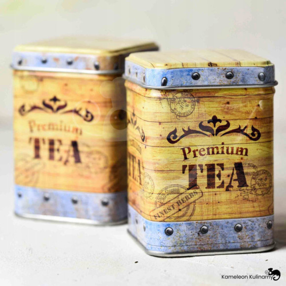 PUSZKA METALOWA na herbatę PREMIUM TEA urocza 50g PUSZKA METALOWA na herbatę PREMIUM TEA urocza 50g