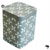 PUSZKA METALOWA na herbatę przyprawy SZARA W ORNAMENTY 72x72x93mm na 100g
