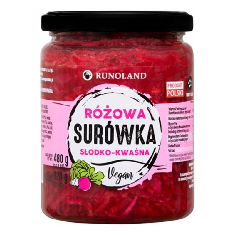 Runoland SURÓWKA RÓŻOWA vegan słodko kwaśna 480g