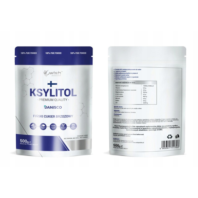 Wish KSYLITOL PREMIUM QUALITY Danisco zdrowy fiński CUKIER
