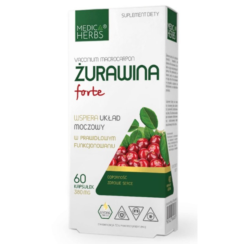 Medica Herbs ŻURAWINA FORTE 380MG 60 KAPSUŁEK