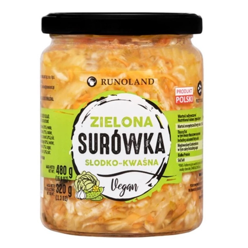 Runoland SURÓWKA ZIELONA vegan słodko kwaśna 480g