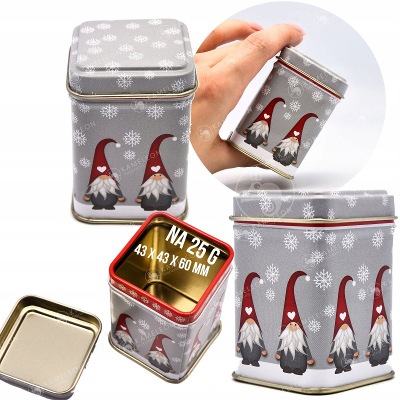 PUSZKA METALOWA na herbatę SZARE KRASNALE 25g