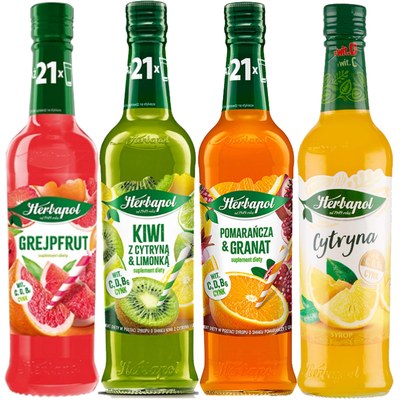 HERBAPOL OWOCOWA SPIŻANIA SYROP MIX 4 SMAKÓW 420ML