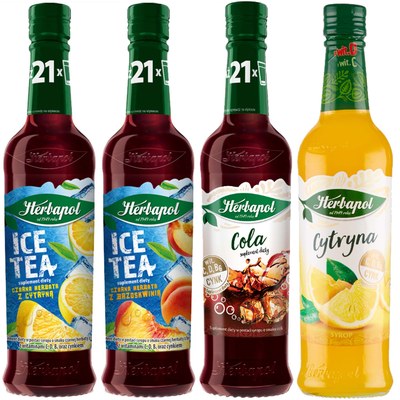 HERBAPOL SYROP MIX4 SMAKÓW ICETEA CYTRYNA ICETEA