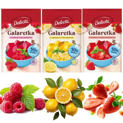 Delecta GALARETKA 50% mniej CUKRU NISKOKALORYCZNA mix 3