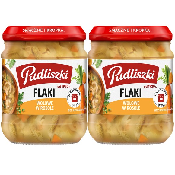 PUDLISZKI FLAKI WOŁOWE W ROSOLE 2X 450G = 900G bez