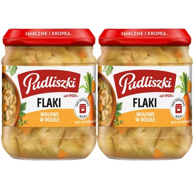 PUDLISZKI FLAKI WOŁOWE W ROSOLE 2X 450G = 900G bez