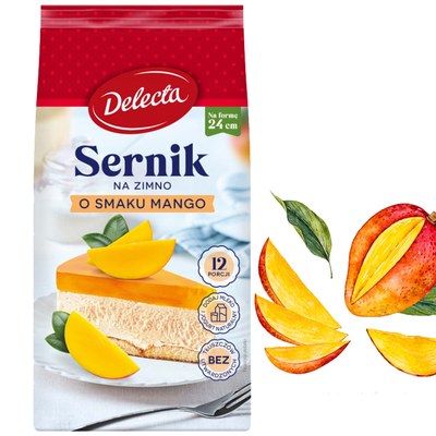Delecta CIASTO SERNIK NA ZIMNO mix smaków ORYGINALNY MANGO