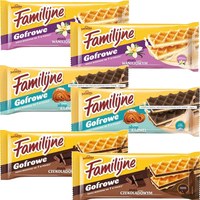 JUTRZENKA WAFLE FAMILIJNE GOFROWE WANILIOWE CZEKOLADOWE