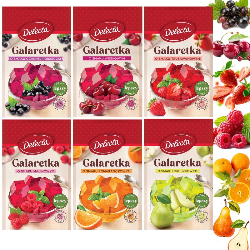 Delecta GALARETKA MIX 6 OWOCOWYCH SMAKÓW 70g x6 = 0,42kg