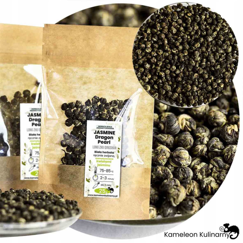 HERBATA biała JASMINE DRAGON PEARL 25g JAŚMINOWA PREMIUM Kameleon Kulinarny