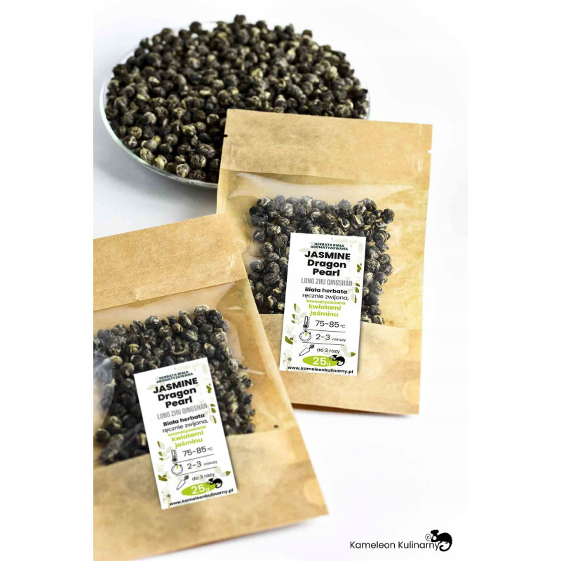 HERBATA biała JASMINE DRAGON PEARL 25g JAŚMINOWA PREMIUM Kameleon Kulinarny