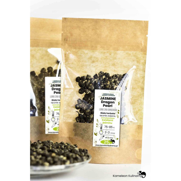 HERBATA biała JASMINE DRAGON PEARL 25g JAŚMINOWA PREMIUM Kameleon Kulinarny HERBATA biała JASMINE DRAGON PEARL 25g JAŚMINOWA PREMIUM Kameleon Kulinarny