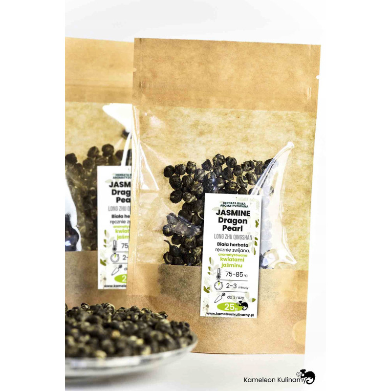HERBATA biała JASMINE DRAGON PEARL 25g JAŚMINOWA PREMIUM Kameleon Kulinarny