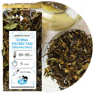 HERBATA BIAŁA Pai Mu Tan (Bai MuDan) naturalna 25g