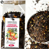 HERBATA CZARNA aromatyzowana CZERWONE POMARAŃCZE ze skórką pomarańczową 50G