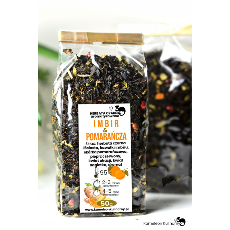 HERBATA CZARNA aromatyzowana IMBIR I POMARAŃCZA 50g