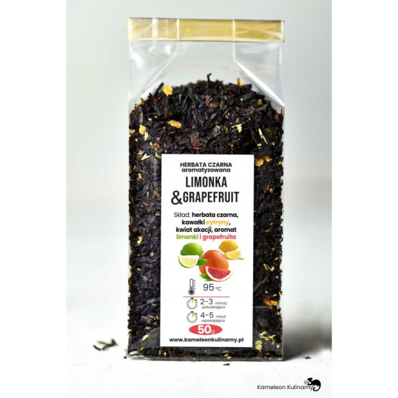 HERBATA CZARNA aromatyzowana LIMONKA GRAPEFRUIT 50 HERBATA CZARNA aromatyzowana LIMONKA GRAPEFRUIT 50
