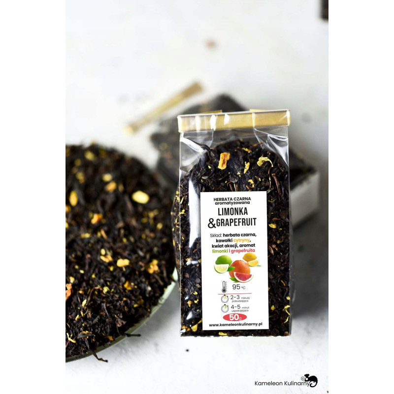 HERBATA CZARNA aromatyzowana LIMONKA GRAPEFRUIT 50
