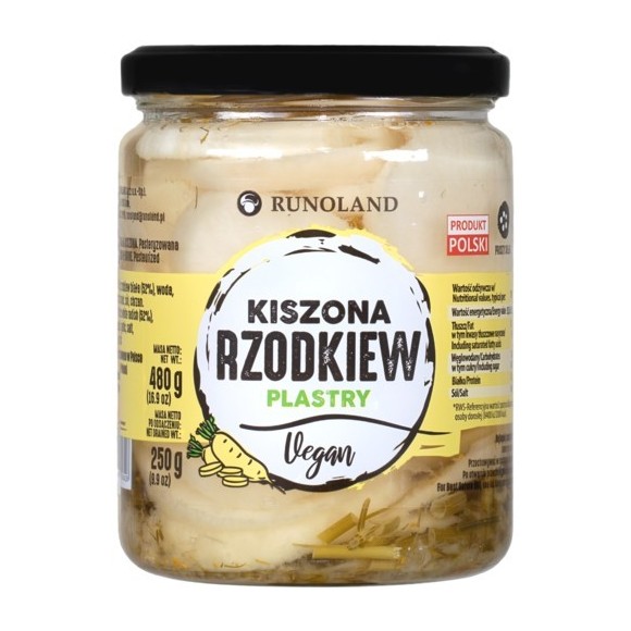 Runoland KISZONA RZODKIEW BIAŁA PLASTRY Vegan rzodkiewka