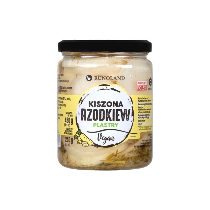 Runoland KISZONA RZODKIEW BIAŁA PLASTRY Vegan rzodkiewka