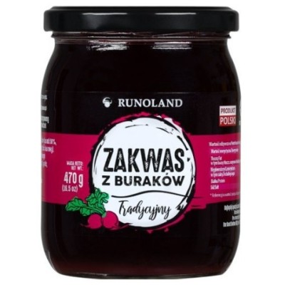Runoland ZAKWAS Z BURAKÓW TRADYCYJNY buraczany 470g 500ml