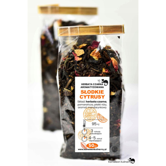 HERBATA CZARNA aromatyzowana SŁODKIE CYTRUSY 50g HERBATA CZARNA aromatyzowana SŁODKIE CYTRUSY 50g