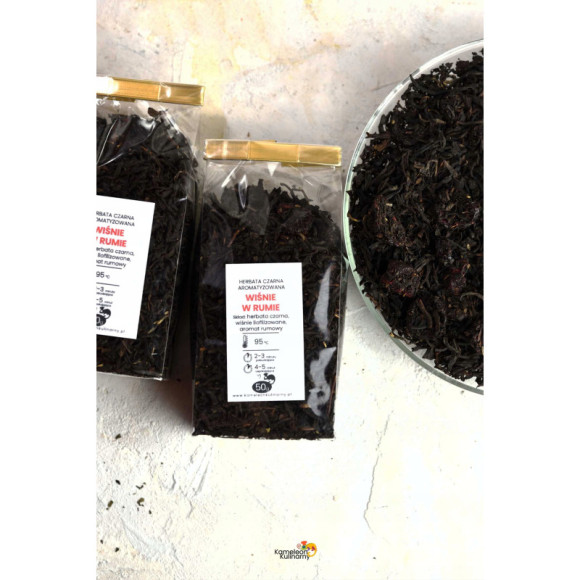 HERBATA CZARNA aromatyzowana WIŚNIE W RUMIE 50g Wyjątkowa PYCHA! KAMELEON HERBATA CZARNA aromatyzowana WIŚNIE W RUMIE 50g Wyjątkowa PYCHA! KAMELEON