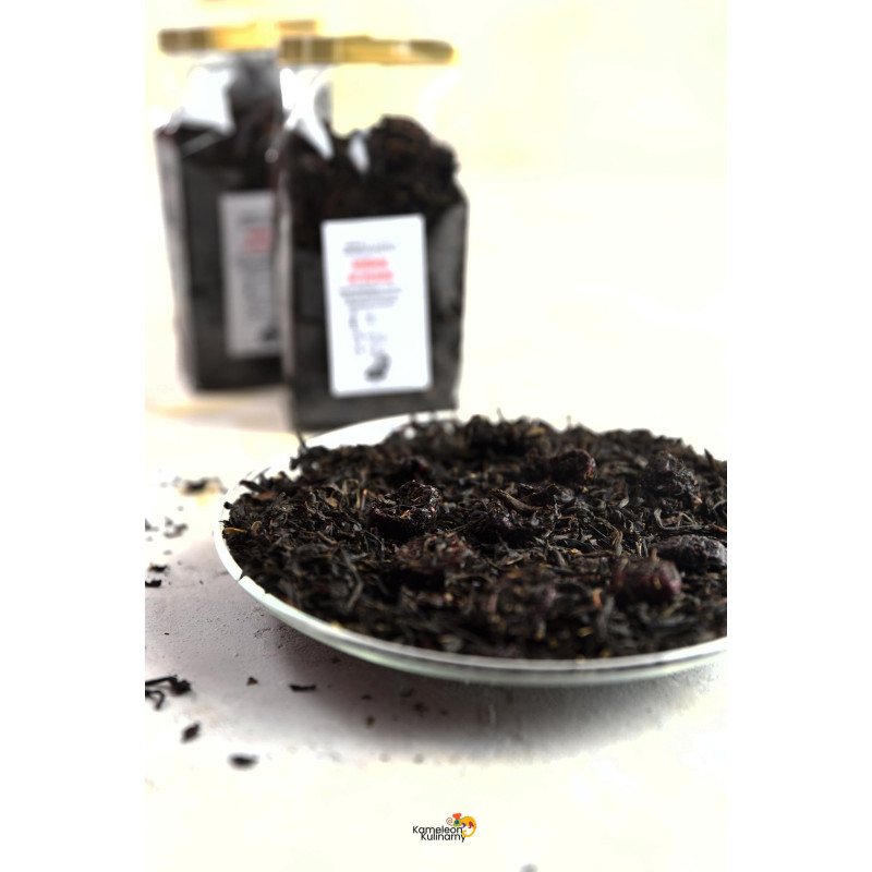 HERBATA CZARNA aromatyzowana WIŚNIE W RUMIE 50g Wyjątkowa PYCHA! KAMELEON