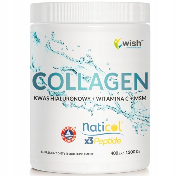 Wish KOLAGEN NATICOL 3 PEPTYDY 10000mg wsparcie SKÓRA WŁOSY