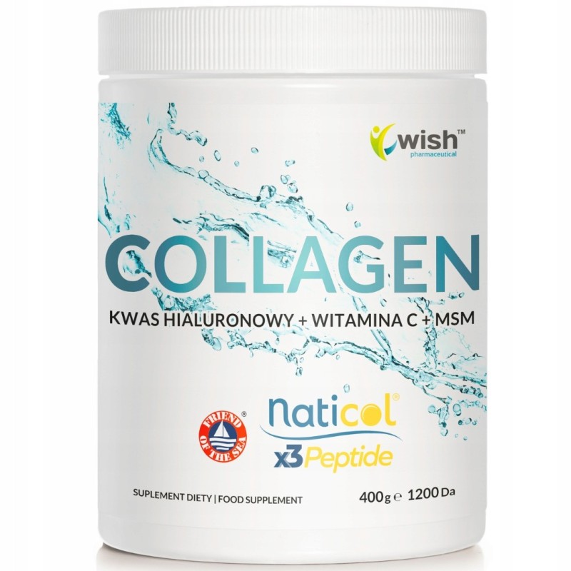 Wish KOLAGEN NATICOL 3 PEPTYDY 10000mg wsparcie SKÓRA WŁOSY