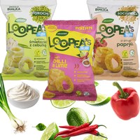Loopea's CHRUPKI Z SOCZEWICY GROCHU MIX 3 SMAKÓW bez