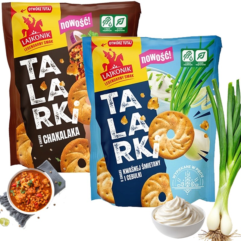 Lajkonik TALARKI SMAK CHAKALAKA+ KWAŚNA ŚMIETANA I CEBULKA