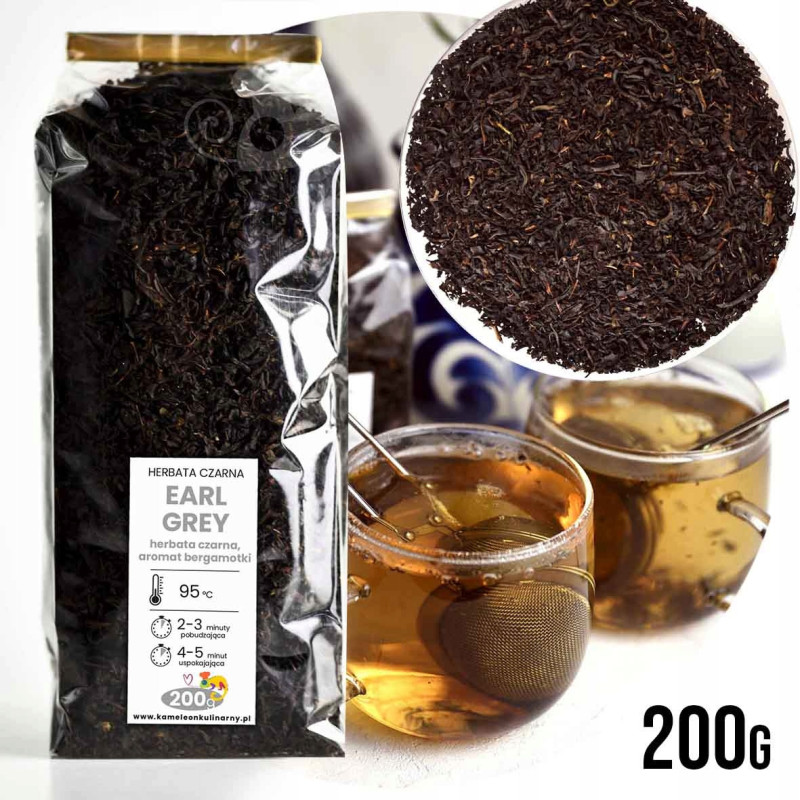 HERBATA CZARNA EARL GREY bergamotka liściasta 200g