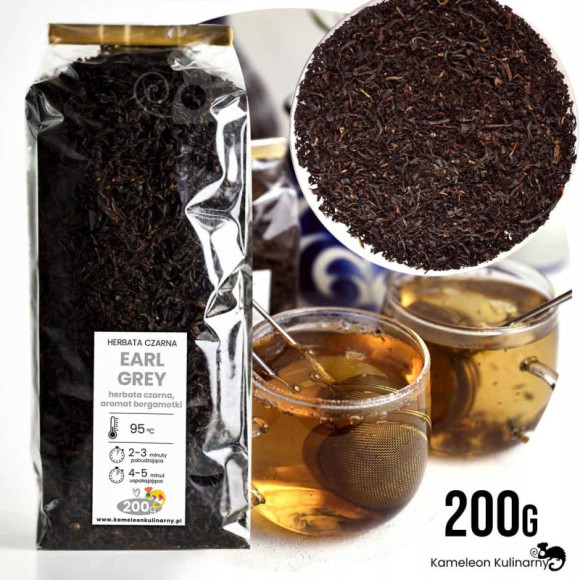 HERBATA CZARNA EARL GREY bergamotka liściasta 200g