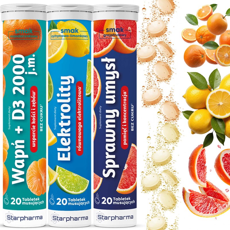 Starpharma WAPŃ+ELEKTROLITY+SPRAWNY UMYSŁ tabl musujące 20