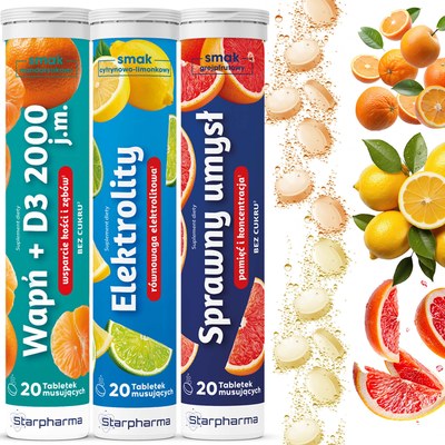 Starpharma WAPŃ+ELEKTROLITY+SPRAWNY UMYSŁ tabl musujące 20