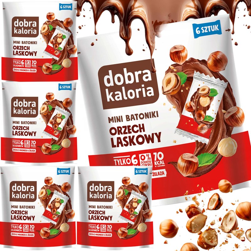 Dobra kaloria MINI BATONIKI daktylowe ORZECH LASKOWY 30