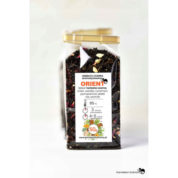 HERBATA czarna ORIENT imbir wanilia cynamon 50g HERBATA czarna ORIENT imbir wanilia cynamon 50g