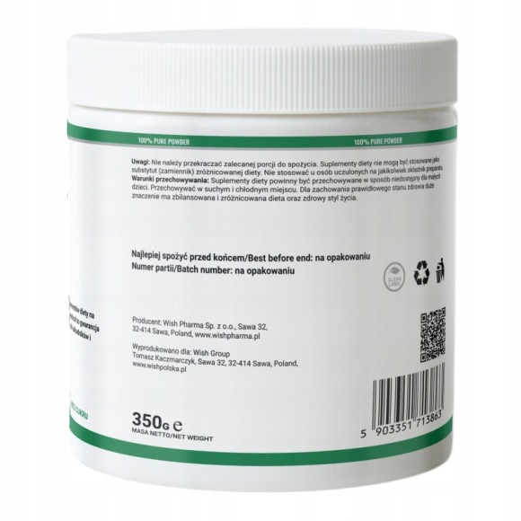 Wish CHLORELLA w proszku 350g pomoc OCZYSZCZENIE ODPORNOŚĆ