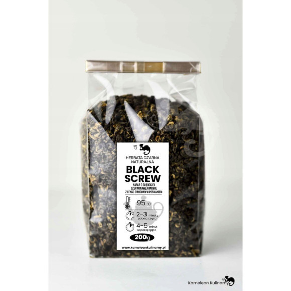 HERBATA CZARNA PREMIUM naturalna BLACK SCREW wyjątkowa 200g DUŻE OPAKOWANIE HERBATA CZARNA PREMIUM naturalna BLACK SCREW wyjątkowa 200g DUŻE OPAKOWANIE
