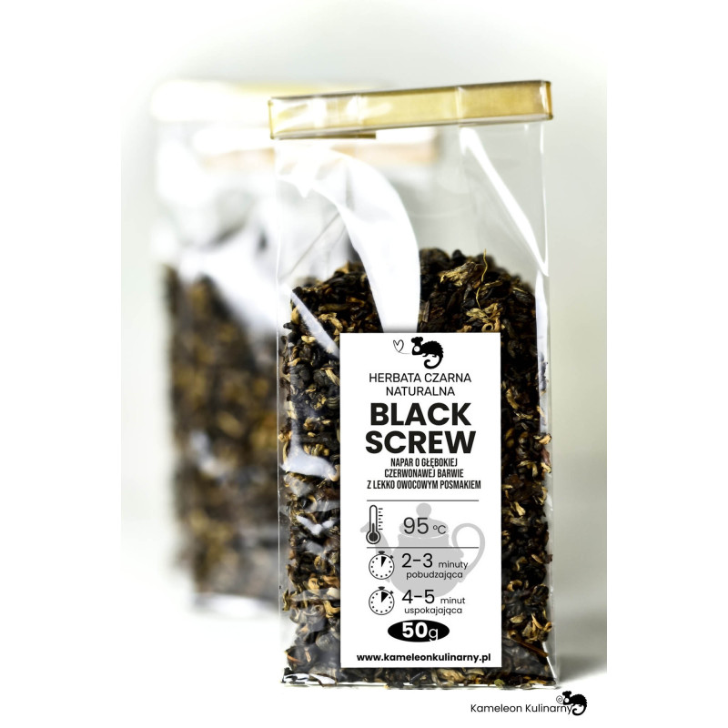 HERBATA CZARNA Premium naturalna BLACK SCREW wyjątkowa bardzo dobra 50g