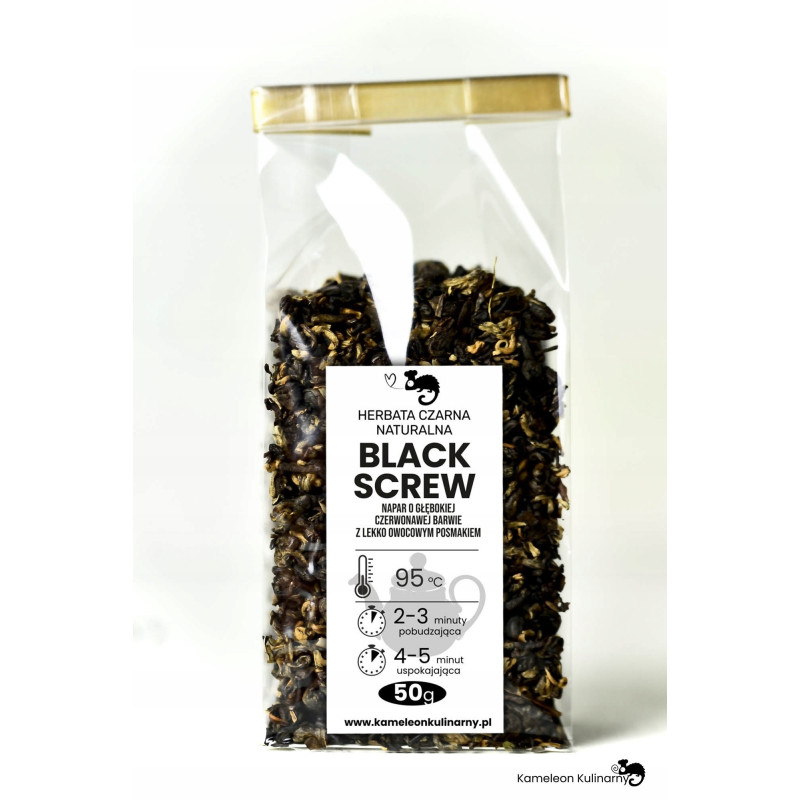 HERBATA CZARNA Premium naturalna BLACK SCREW wyjątkowa bardzo dobra 50g