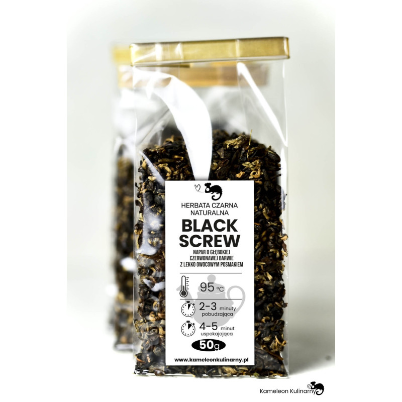 HERBATA CZARNA Premium naturalna BLACK SCREW wyjątkowa bardzo dobra 50g